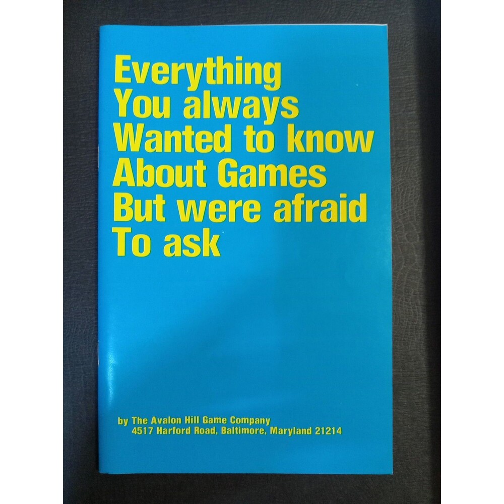 Avalon Hill - 1977 Game Catalog, Everything You Always Wanted to Know About Game